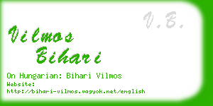 vilmos bihari business card